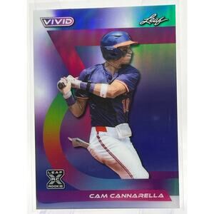 2024 Leaf Vivid Cam Cannarella Rookie Prismatic Purple Refractor 2/7 SP Marlins